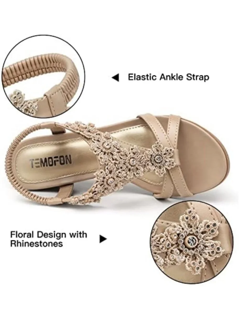 Stylish Women's Low Wedge Heels - Summer Dressy Platform Sandals for Comfort